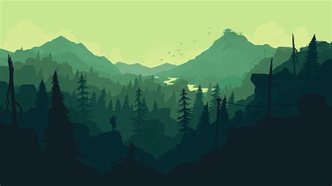 HD wallpaper: shade of green landscape wallpaper, forest, Firewatch ...