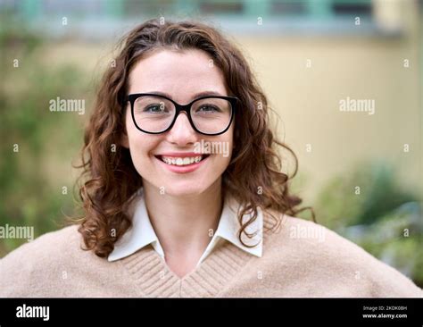 Young Smiling Professional Business Woman Standing Outdoor Headshot