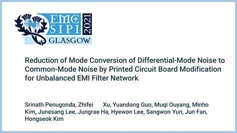 Reduction Of Mode Conversion Of Differential Mode Noise To Common Mode