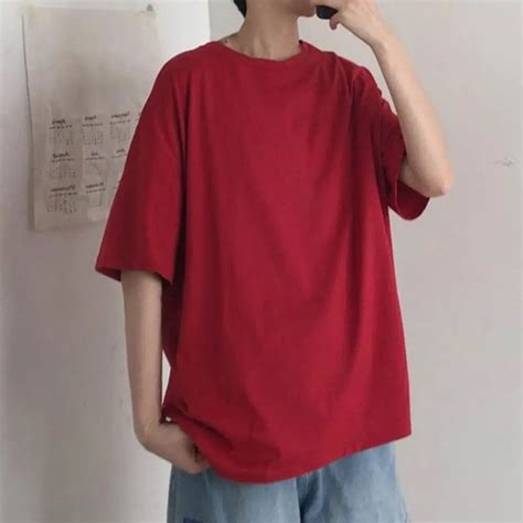 Men Casual Solid Color Half Sleeve O Neck Soft Loose T Shirt Baggy