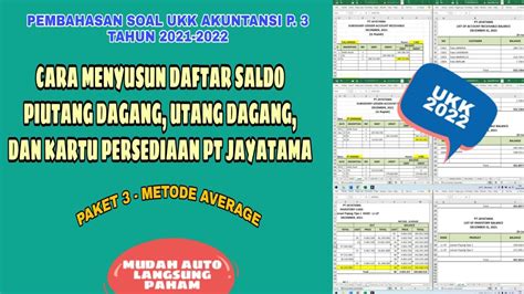 CARA MENYUSUN DAFTAR SALDO PIUTANG DAGANG UTANG DAGANG DAN PERSEDIAAN