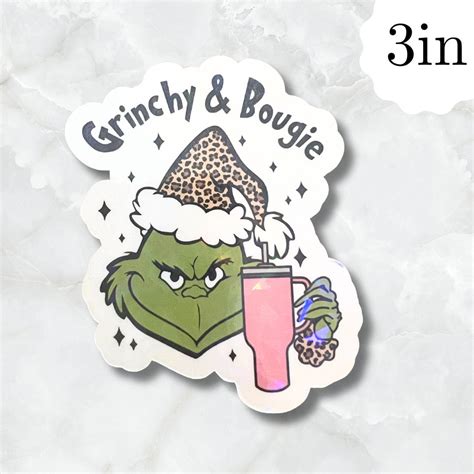 Grinch Sticker Pink Grinch Christmas Sticker Christmas Etsy