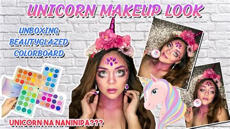 Unicorn Makeup Look Unboxing Beautyglazed Color Board Palette Shoutouts Youtube