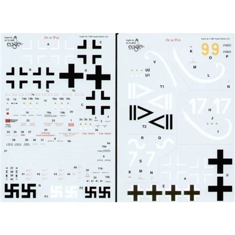 Abziehbild Decal Focke Wulf Fw 190D 9 Pt 2 4 White 17 1 JG 2 RLM 75 7