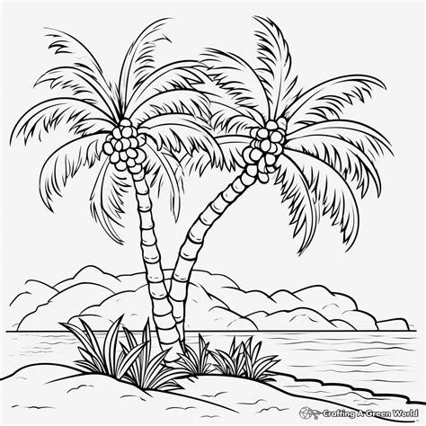 Palm Tree Coloring Pages Free And Printable