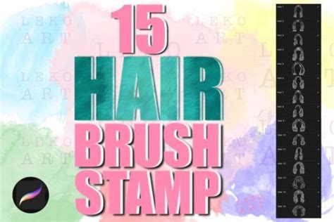 Hair Brush Stamp Procreate Graphic By Lekoart · Creative Fabrica