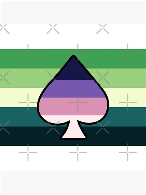 Asexual Spectrum And Aromantic Spectrum Pride Flag With Ace Of Spades