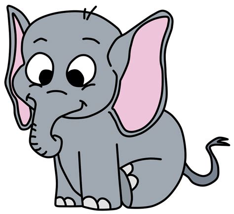 Dibujo De Elefante Infantil Sentado Dibujos Fáciles