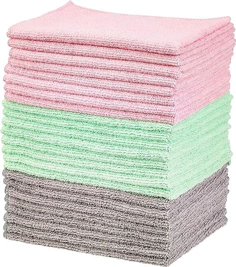 Amazon Basics Chiffons De Nettoyage En Microfibre Non Abrasifs