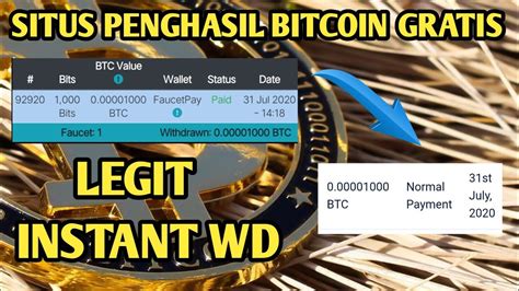 Situs Penghasil Bitcoin Gratis Tanpa Deposit Youtube