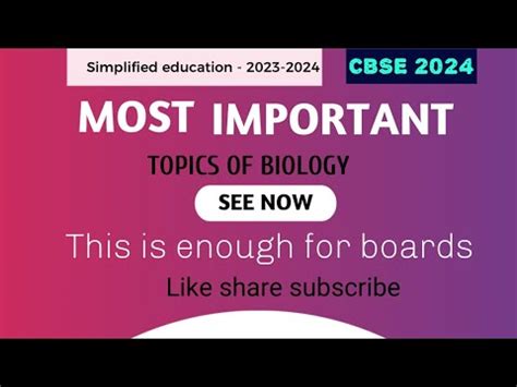 Most Important Topics Of Biology Boards Most Expected