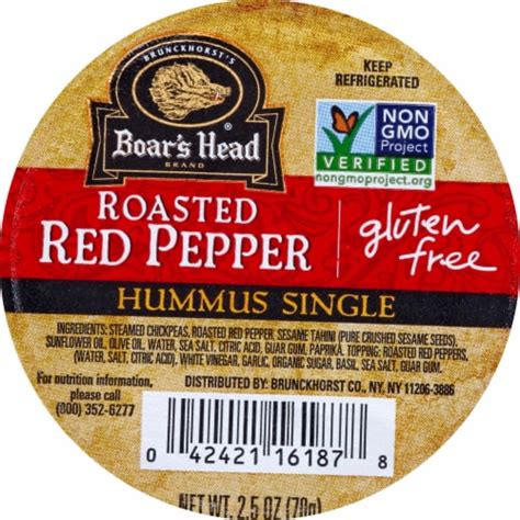 Boar S Head Roasted Red Pepper Hummus Single 2 5 Oz Harris Teeter