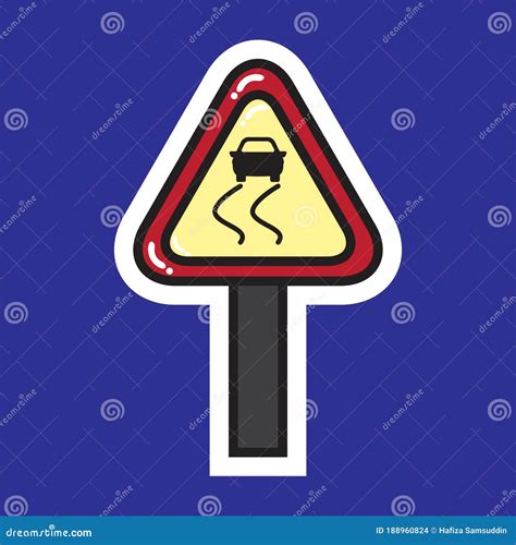 Slippery Road Sign Vector Illustration Decorative Design Stock Vector Illustration Of Board