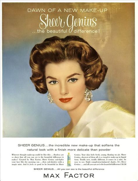 Max Factor Sheer Genius Make Up Ad Vogue October 1 1960 Max Factor