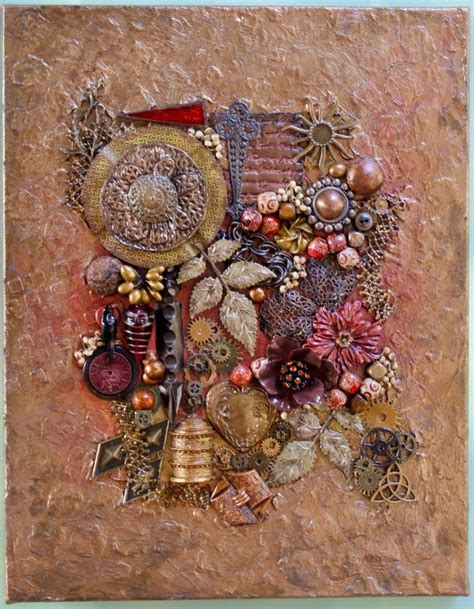 Assemblage Collage Collage Art Found Object Art Steampunk Wall Art