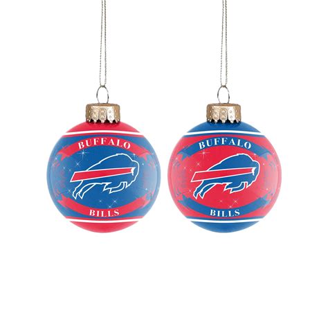 Buffalo Bills NFL 2 Pack Glass Ball Ornament Set