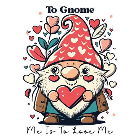 Sublima O De Gnome Valentine Vetor Premium