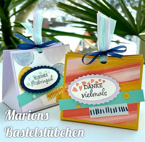 Marions Bastelstübchen Video Anleitung Kleine Geschenktüte aus Farbkarton