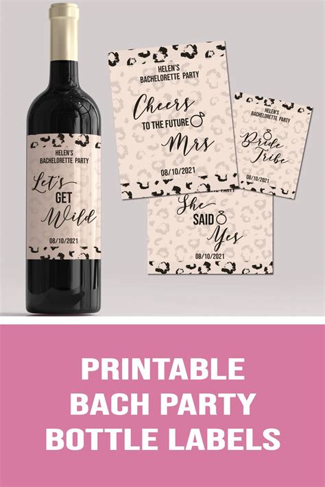 Bachelorette Party Wine Bottle Labels