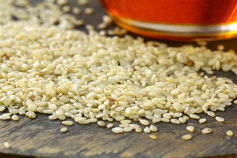 Sesame Seeds and Sesame Oil Stock Photo - Image of bottle, ingredient ...