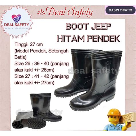 Jual Sepatu Boot JEEP Karet Pendek Hitam Shopee Indonesia