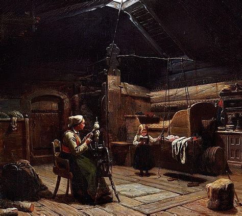 Sold Price Knud Larsen Bergslien Interior From A Norwegian Hut With A