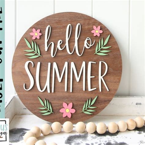 Hello Summer Welcome Sign Flip Flop Door Hanger Svg Summer Etsy