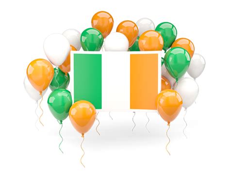 Square Flag With Balloons Illustration Of Flag Of Ireland