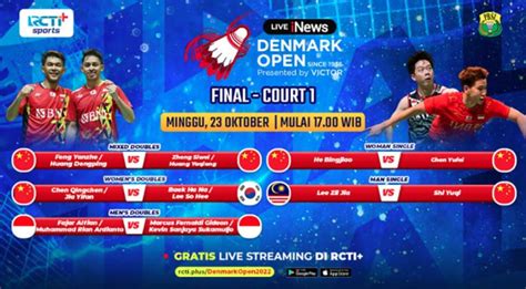 Link Live Streaming Final Denmark Open 2022 Di Rcti Plus