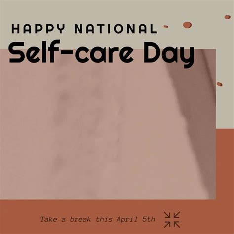 Composition Of National Self Care Day Text And Copy Space Over Pattern