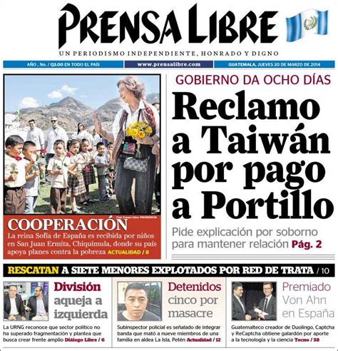 Peri Dico Prensa Libre Guatemala Peri Dicos De Guatemala Edici N De