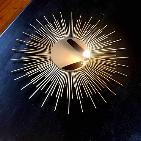 Glamorous Gold Sunburst Mirror Wall Art Mid Century Modern Etsy