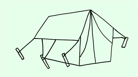 Camping Tent Drawing For Kids How To Draw Tent House Step By Step Easy