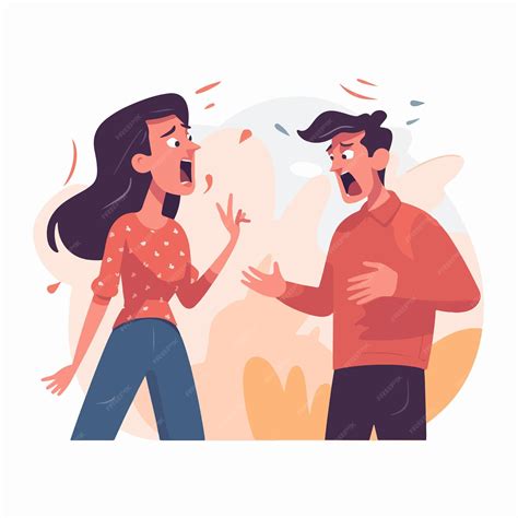 Couple Arguing Vector Illustration with Wife Shouting Relationship