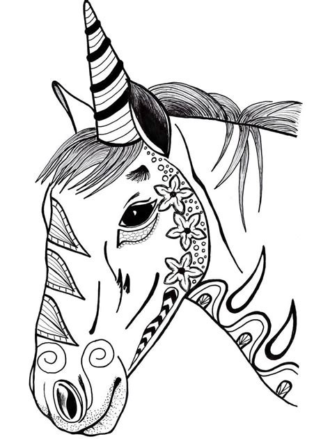 Impresionante Cabeza De Unicornio Para Colorear Imprimir E Dibujar