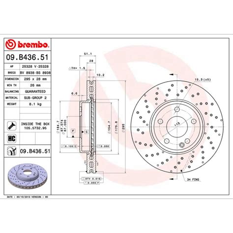 2 Disques De Frein BREMBO Xtra Vernis UV 09 B436 51 Norauto