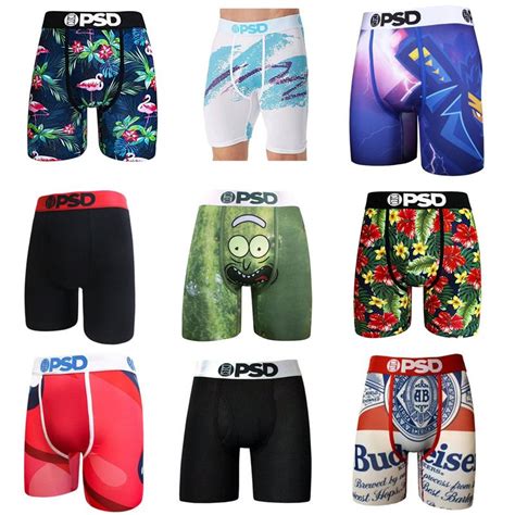 2021 Random Styles Psd Underwear Men Unisex Boxers Breif Pattern Sports