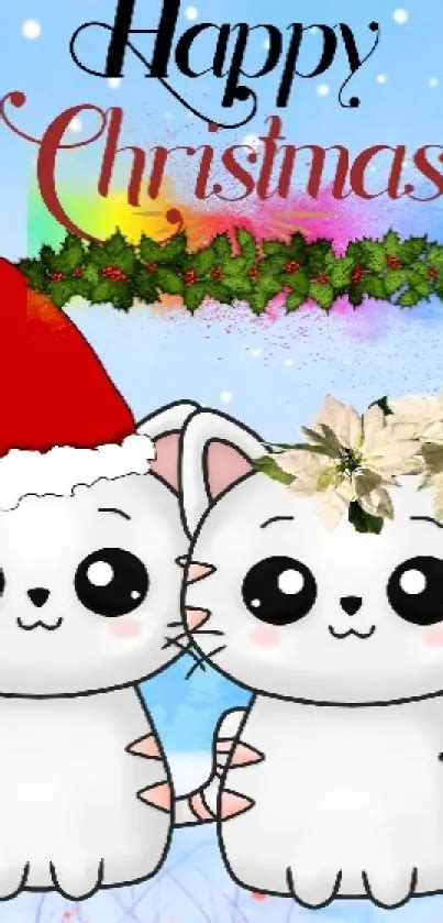 Cute Christmas Cats Wallpaper - free download