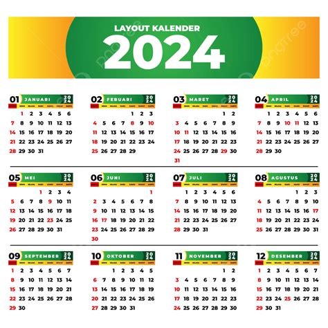 Dise O De Calendario Con Degradado Verde Y Naranja Vector Png