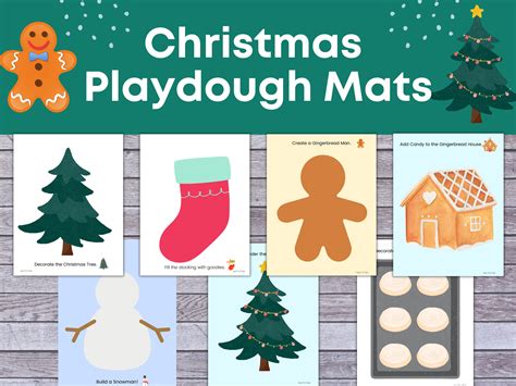 7 Christmas Playdough Mats Printable Play Doh Mats Christmas Play