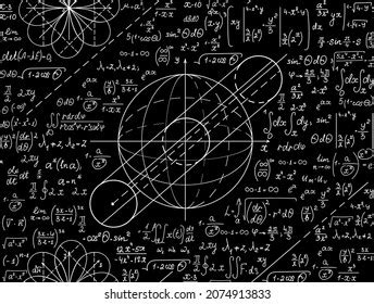 Math Scientific Vector Seamless Pattern Handwritten Stock Vector