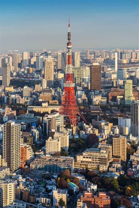 Skyline of Tokyo Cityscape with Tokyo Tower at Sunset Stock Image ...