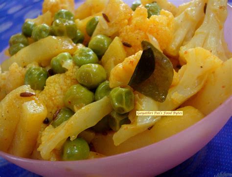 Gayathri Pai S Food Bytes Cauliflower Green Peas Potato Bhaji