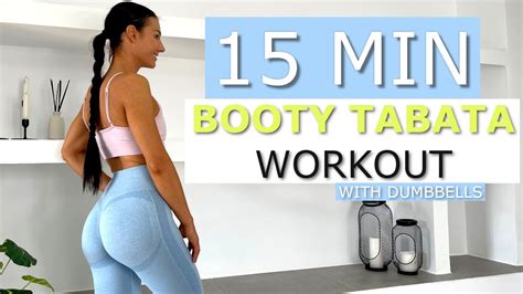 15 Min Killer Booty Tabata Workout With Dumbbells No Jumping