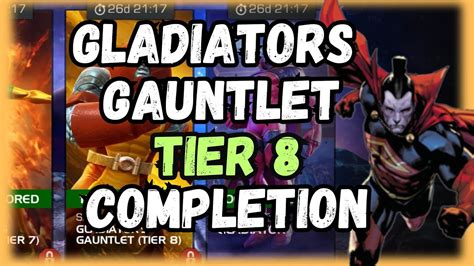 Mcoc Sq Gladiators Gauntlet Tier 8 Completion And Final Gladiator Boss Takedown Mcoc