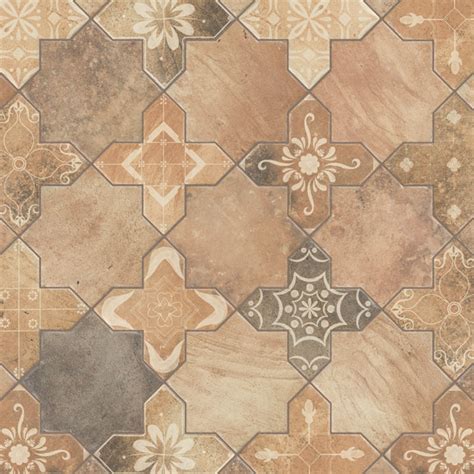 Merola Tile Tech Land Star And Cross Fire 6 X 12 Porcelain Singular