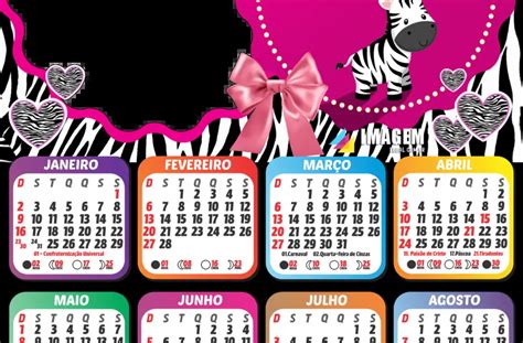 Calendário 2022 Zebrinha Pink Moldura Png Imagem Legal