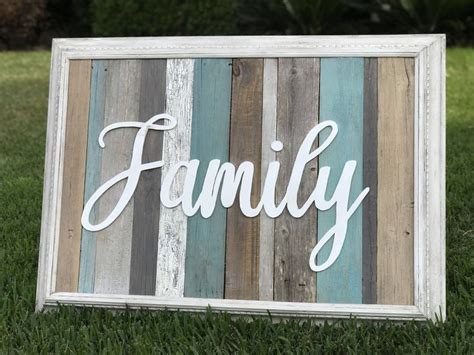 Family wall art, rustic family sign, reclaimed wood sign, 013 by ...