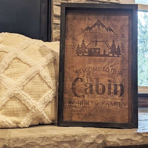 Custom Rustic Cabin Sign Personalized Wood Sign Cabin Wall Art