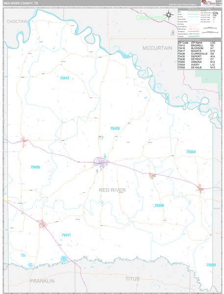 Red River County Tx Zip Code Map Premium